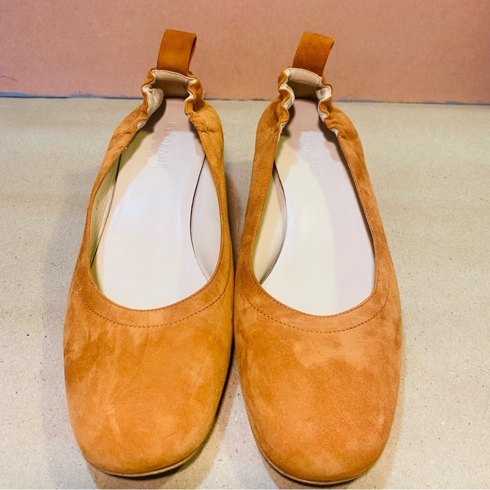 Everlane The Italian Suede Leather Day Heel Tan 7.5 Pump